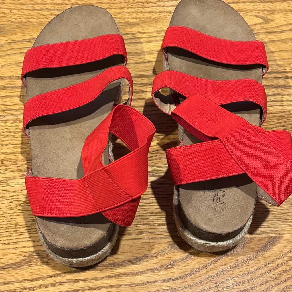 Red Platform Sandals